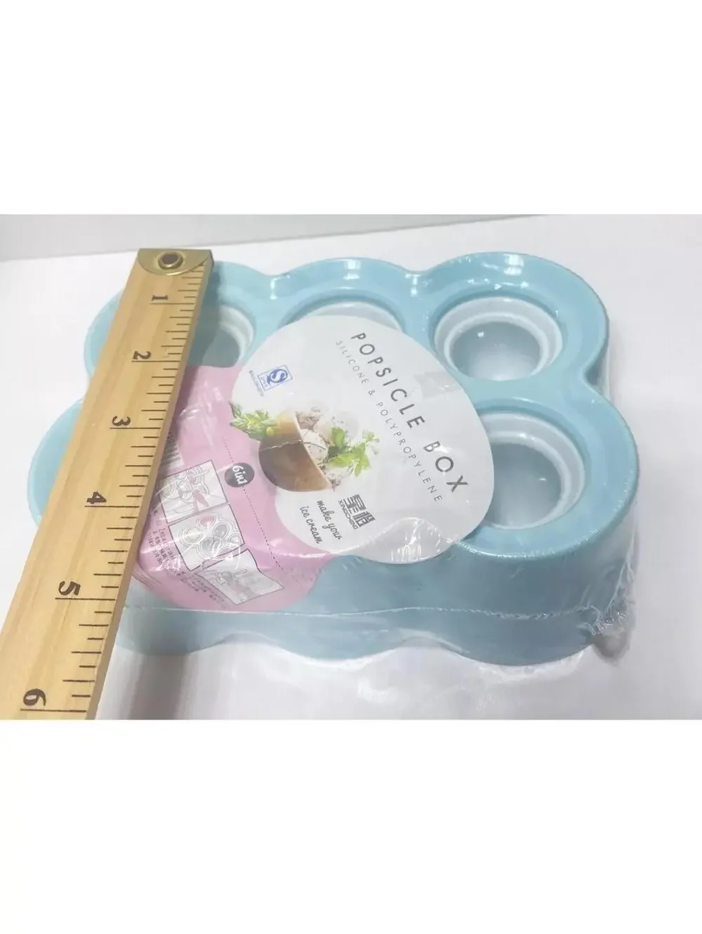 Popsicle Silicone Reusable Ice Pops Maker 6-Piece Kitchen Mold for Kids & Adults